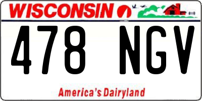 WI license plate 478NGV