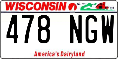 WI license plate 478NGW