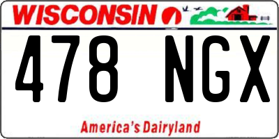 WI license plate 478NGX