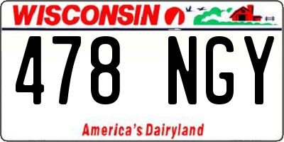 WI license plate 478NGY