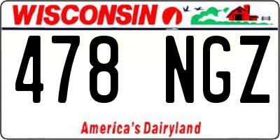 WI license plate 478NGZ