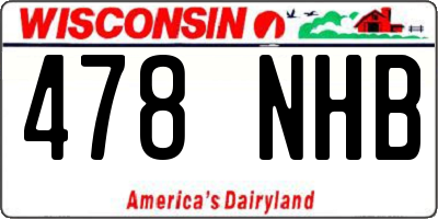 WI license plate 478NHB