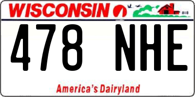 WI license plate 478NHE