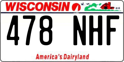 WI license plate 478NHF