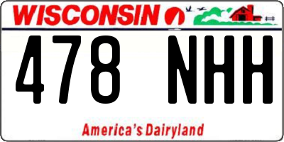 WI license plate 478NHH
