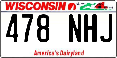 WI license plate 478NHJ