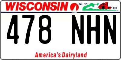 WI license plate 478NHN
