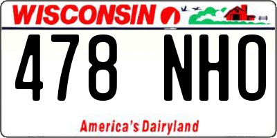 WI license plate 478NHO