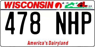 WI license plate 478NHP