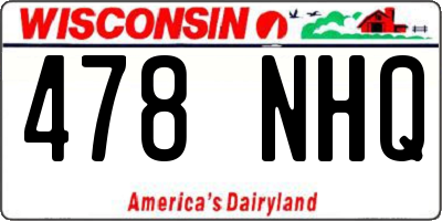 WI license plate 478NHQ