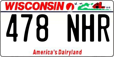 WI license plate 478NHR