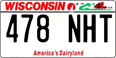 WI license plate 478NHT