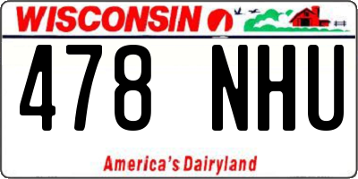 WI license plate 478NHU