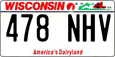 WI license plate 478NHV