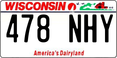 WI license plate 478NHY