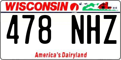 WI license plate 478NHZ