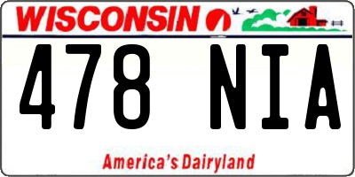 WI license plate 478NIA