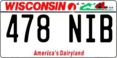 WI license plate 478NIB