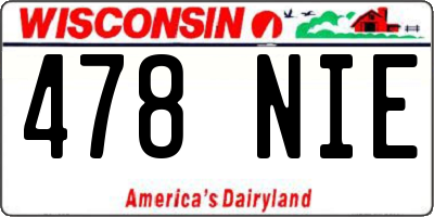 WI license plate 478NIE