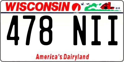 WI license plate 478NII
