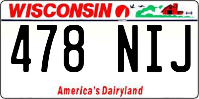 WI license plate 478NIJ