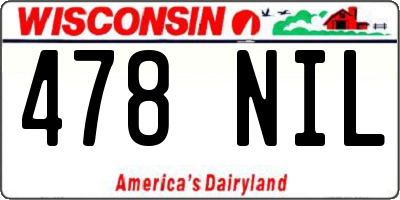WI license plate 478NIL
