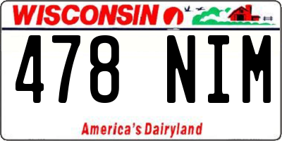WI license plate 478NIM