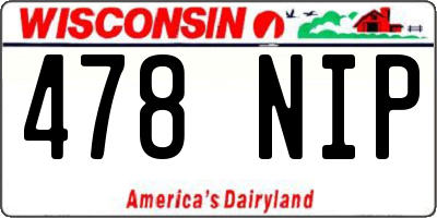 WI license plate 478NIP