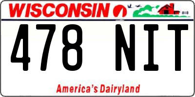 WI license plate 478NIT