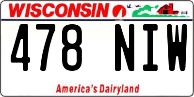 WI license plate 478NIW