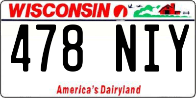 WI license plate 478NIY