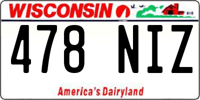 WI license plate 478NIZ