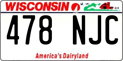 WI license plate 478NJC