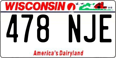 WI license plate 478NJE