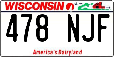 WI license plate 478NJF