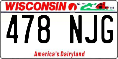 WI license plate 478NJG