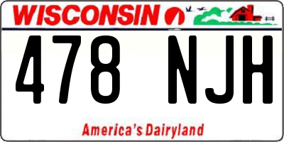 WI license plate 478NJH