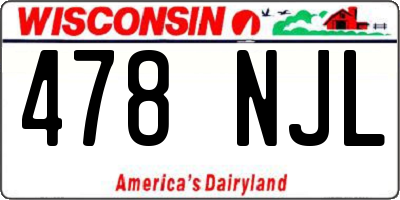 WI license plate 478NJL