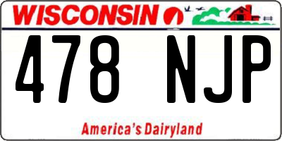 WI license plate 478NJP