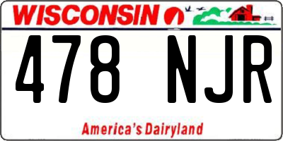 WI license plate 478NJR