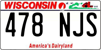 WI license plate 478NJS