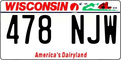 WI license plate 478NJW