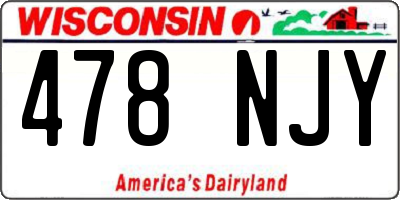 WI license plate 478NJY