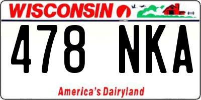 WI license plate 478NKA