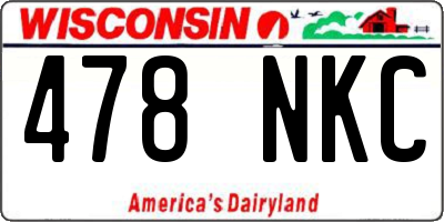 WI license plate 478NKC