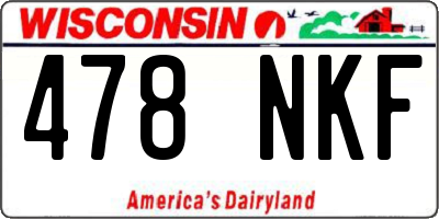 WI license plate 478NKF