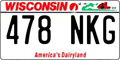 WI license plate 478NKG