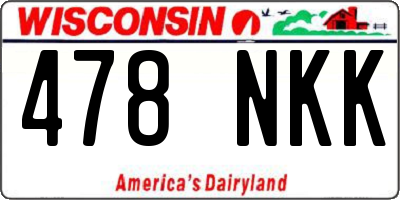 WI license plate 478NKK