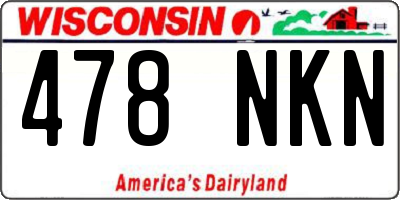 WI license plate 478NKN
