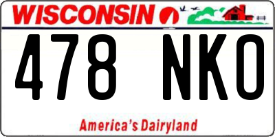 WI license plate 478NKO